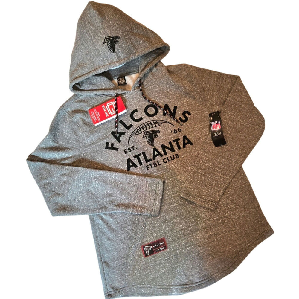 NWT NFL Team Apparel Atlanta Falcons Hoodie Gray Mens Small